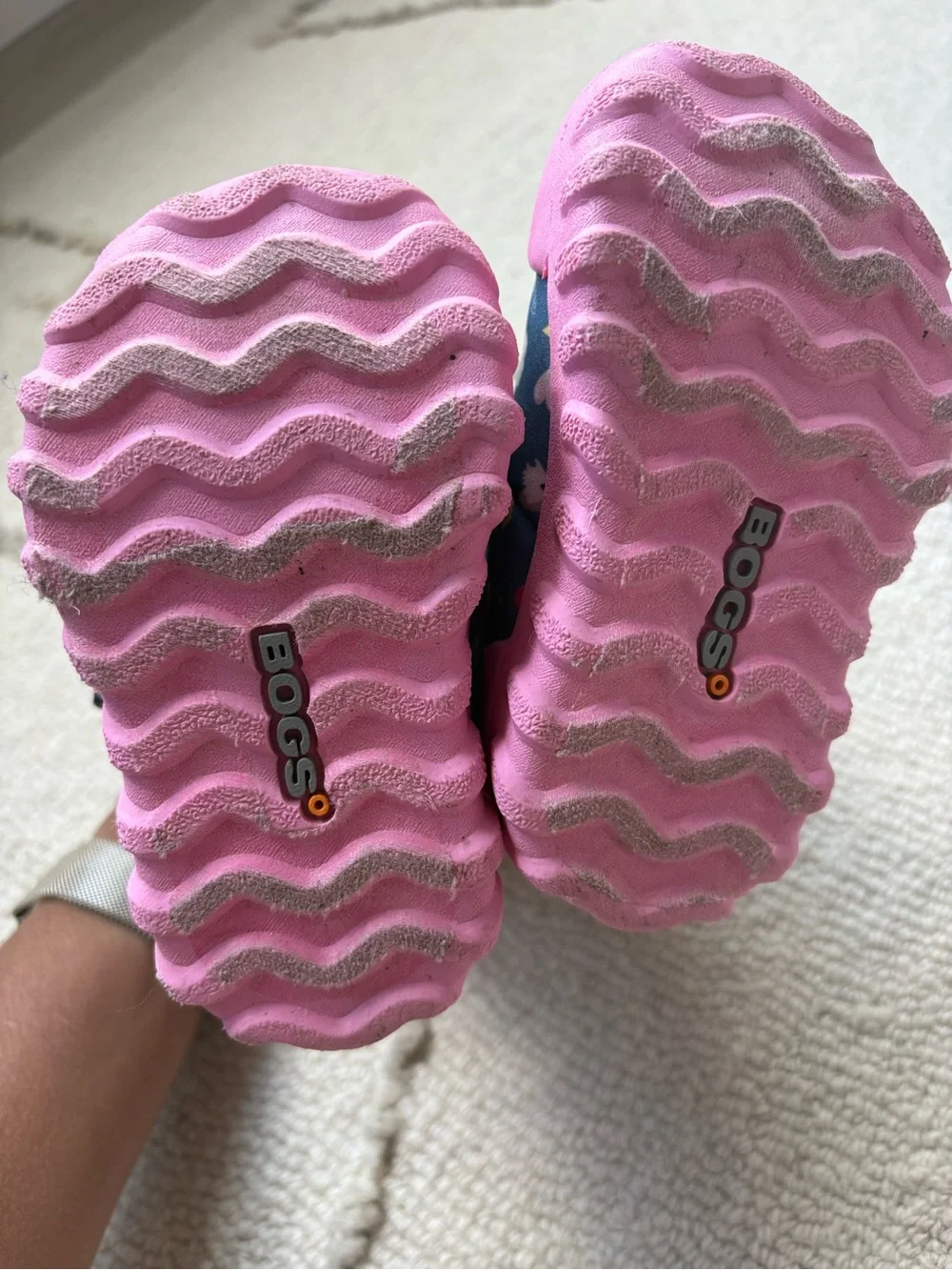 BOGS | Winter Boots - Pink & Blue - Cozy Fleece Lining - EUC